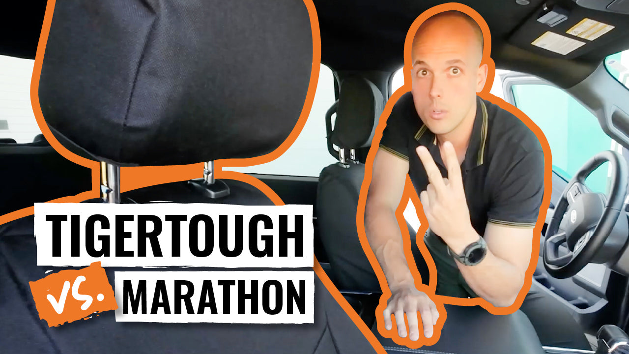 Looking inside a vehicle with Marathon seat covers