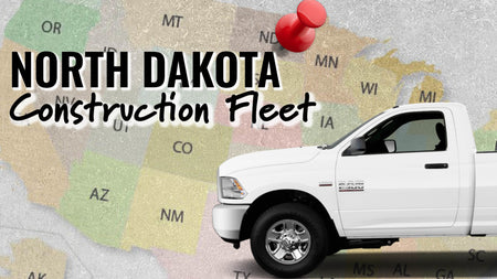Image of a RAM truck with text reading North Dakota Construction Fleet