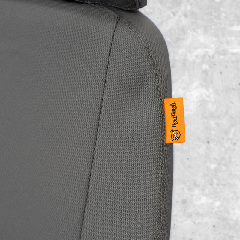 Close up of the side seams and TigerTough tag.
