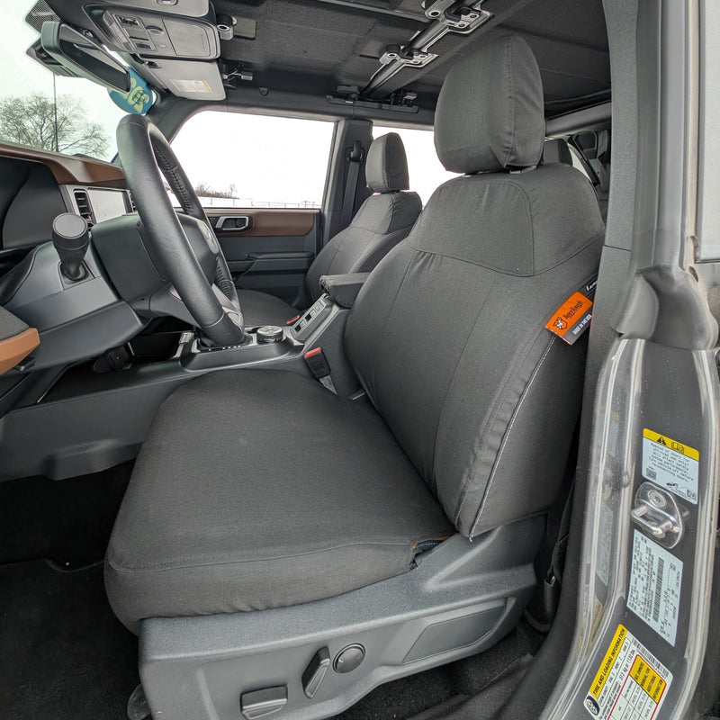 Antimicrobial Bucket Seat Covers & Console Cover for 4-Door Ford Bronco