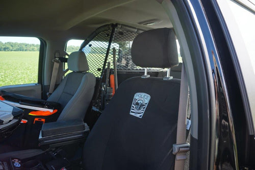 Ford Police F150 with black TigerTough seat covers.
