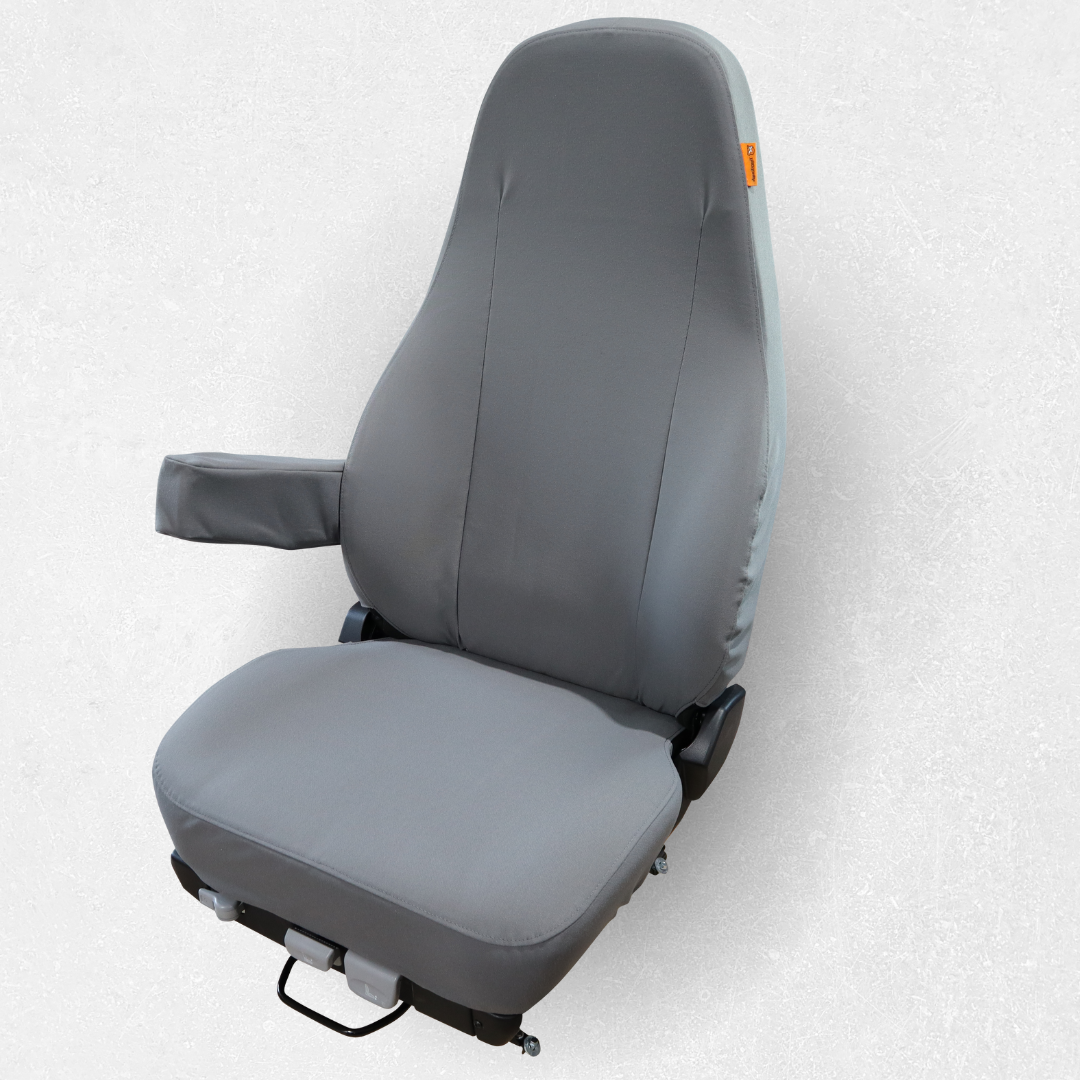 Heavy duty, waterproof, custom fit seat cover for Freightliner Cascadia Air Ride High Back Driver Seat