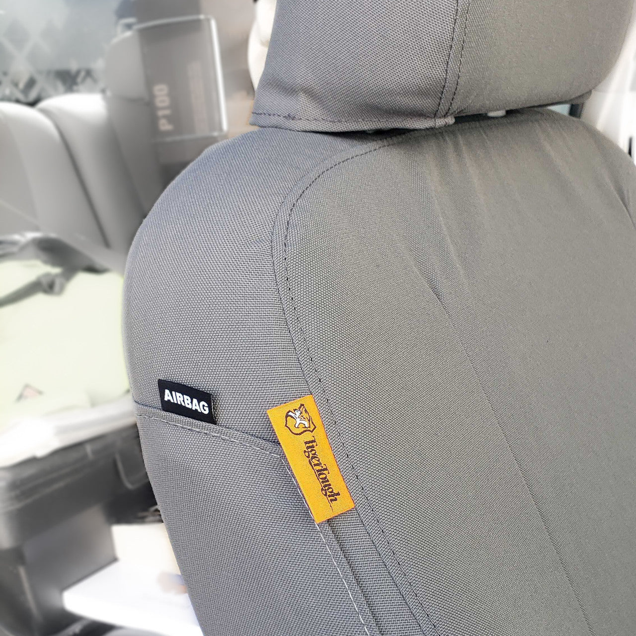 gray TigerTough custom fit airbag compatable airbag patch detail