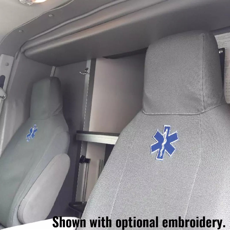 Front Antimicrobial Seat Covers with Armrest Covers for Ford E-Series Vans