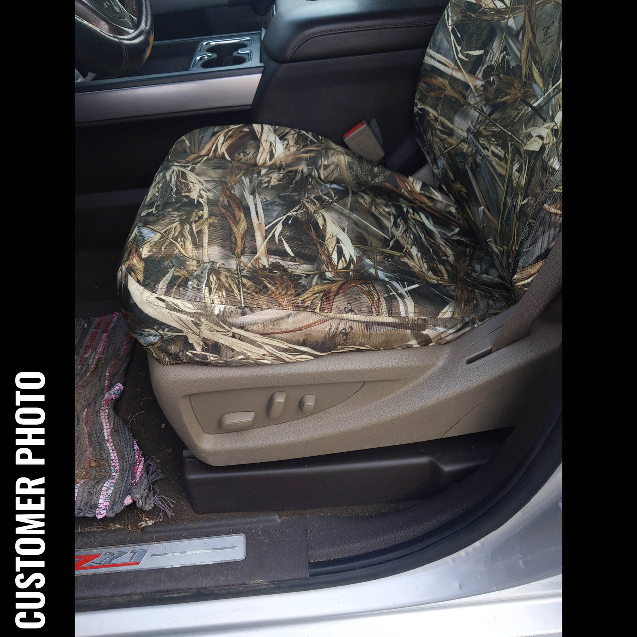 Chevy truck with Kanati TigerTough Sportweave seat covers.