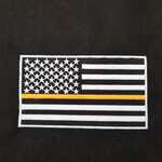 Stock Embroidery – Thin Gold Line American Flag