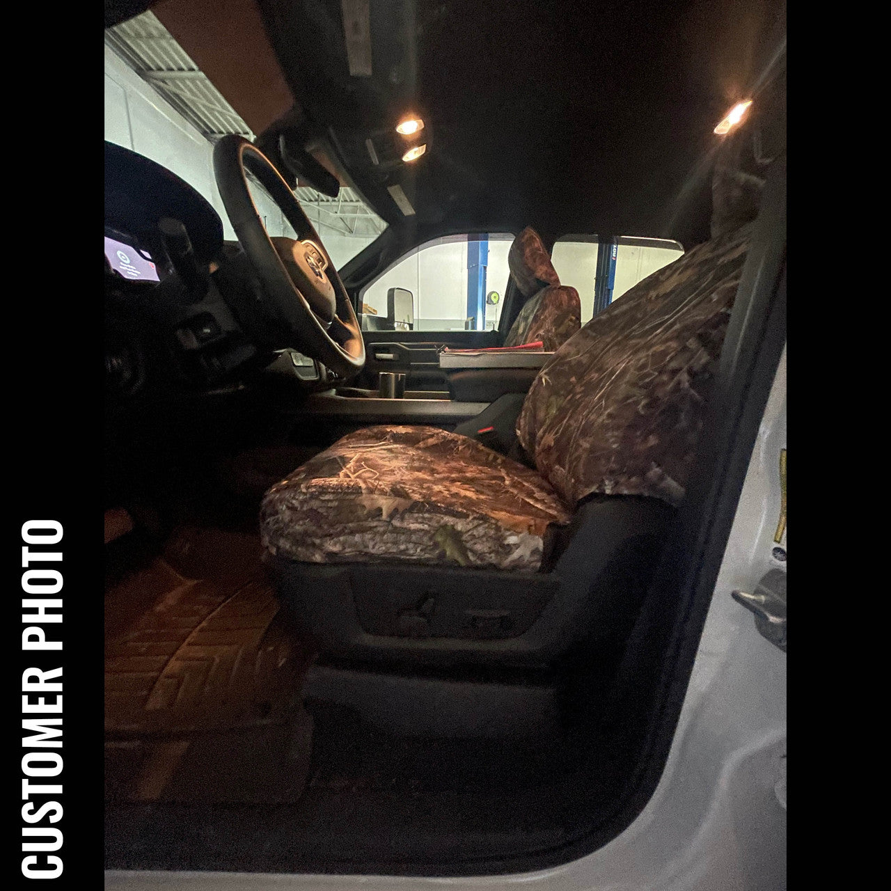 TigerTough seat covers for a RAM truck in Kanati Camo