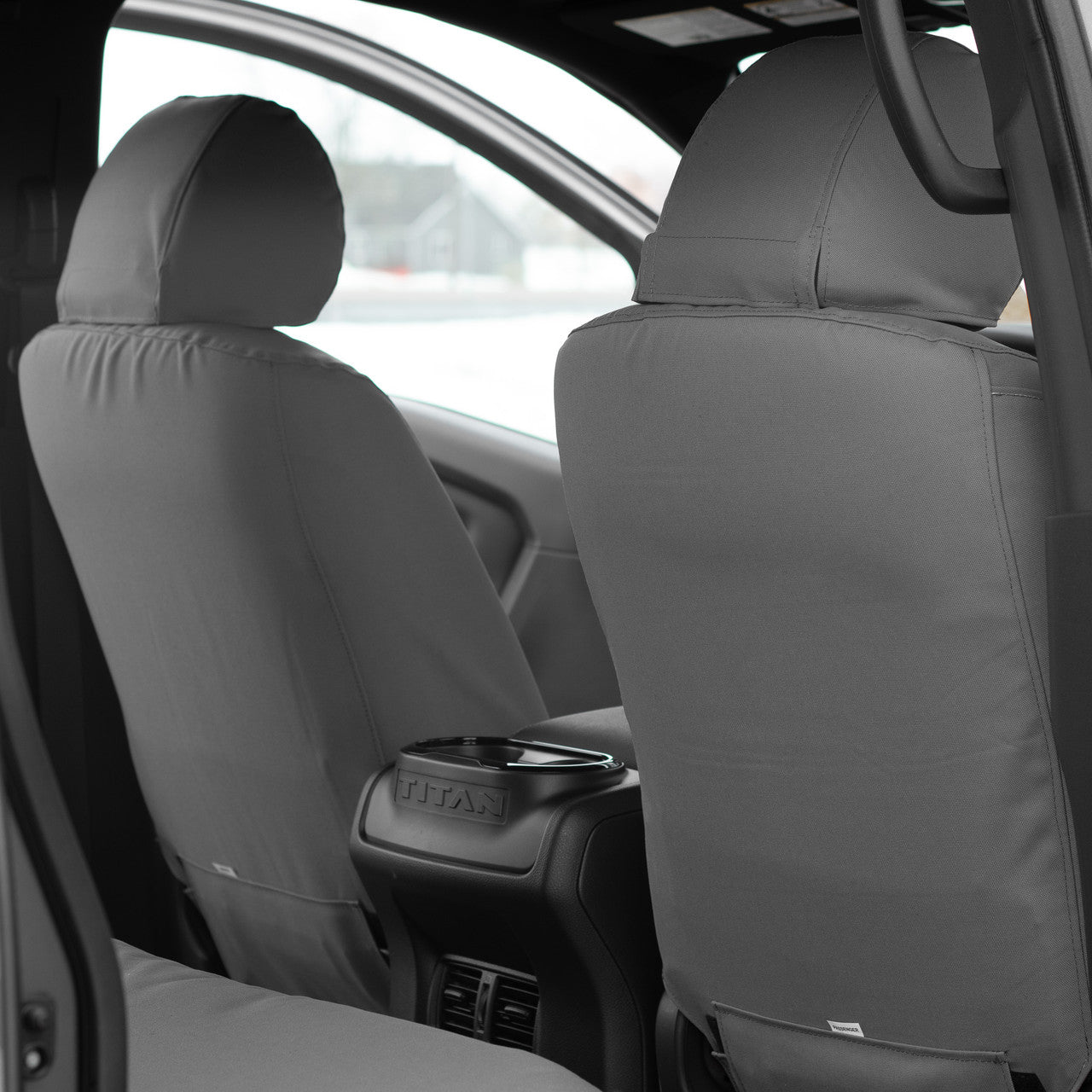 TigerTough Nissan Titan Heavy Duty Front Seat Covers - Rear View