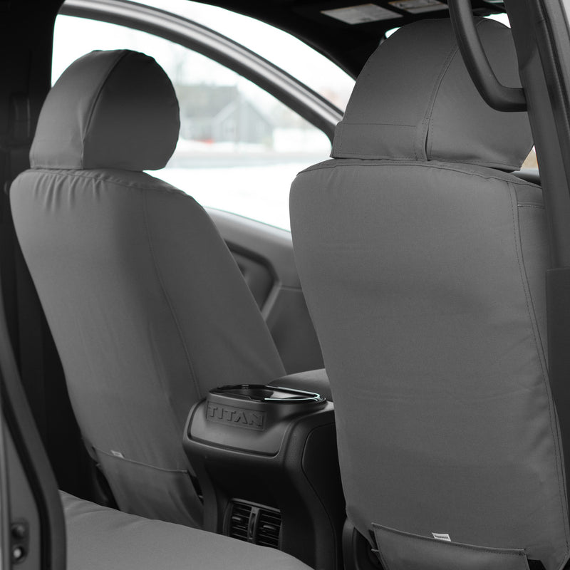 TigerTough Nissan Titan Heavy Duty Front Seat Covers - Rear View