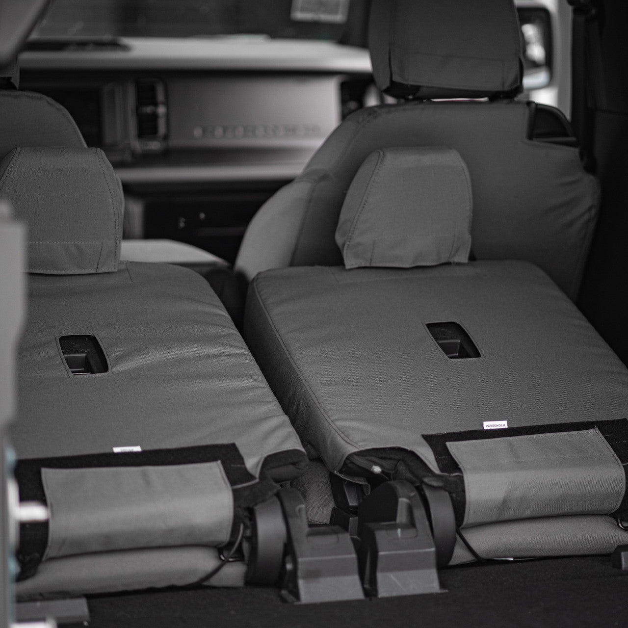 TigerTough Seat Covers protecting the seats in a Ford Bronco