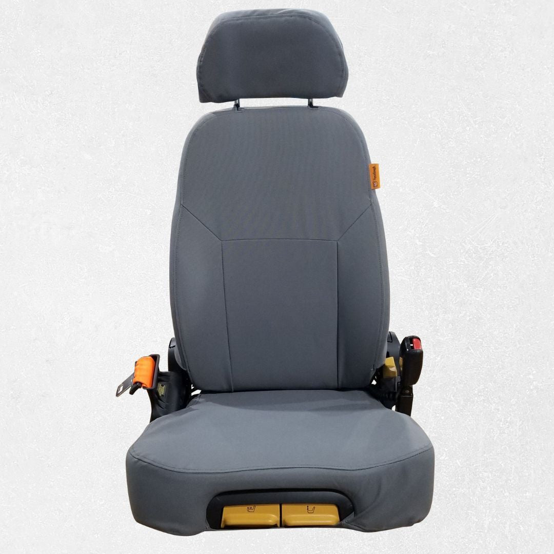 CAT Dozer seat with gray TigerTough seat cover