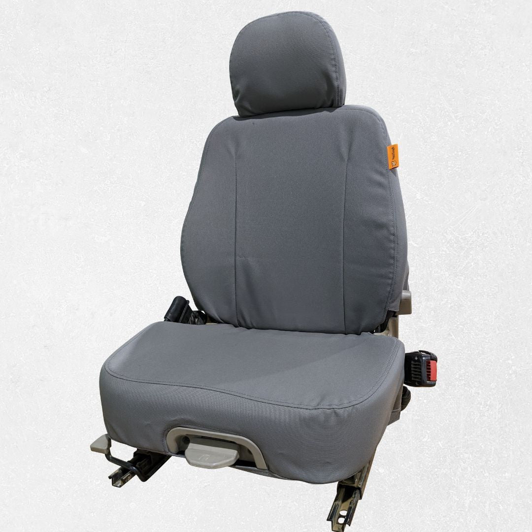 Komatsu dozer seat with gray TigerTough seat cover