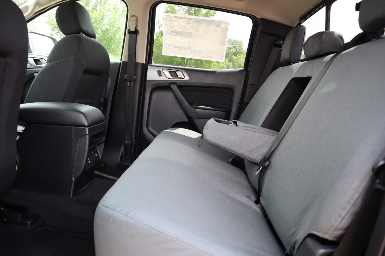 Ford Ranger Rear Seat with gray TigerTough Ironweave Seat Covers