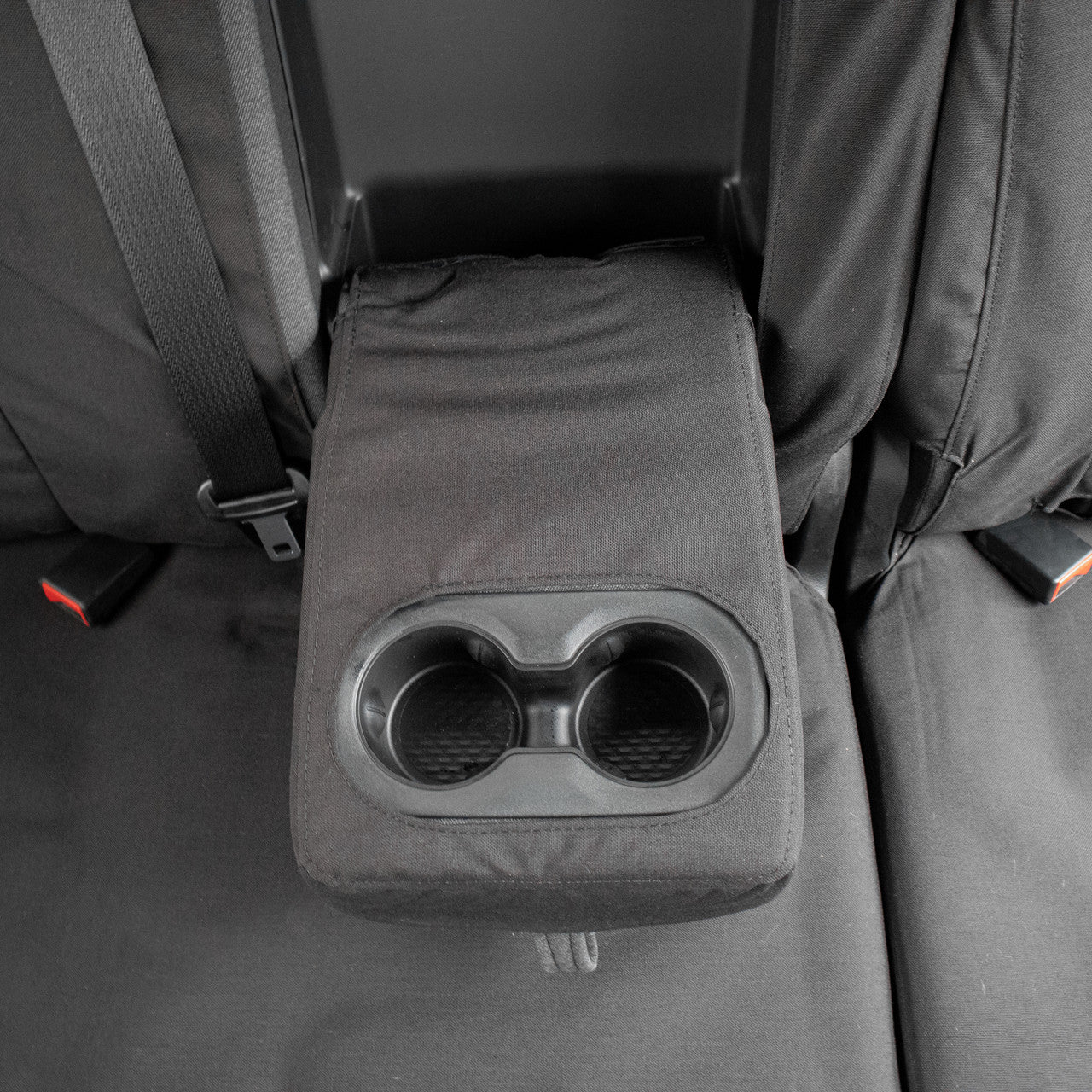 RAM Truck Rear Seat Cover, folding armrest detail