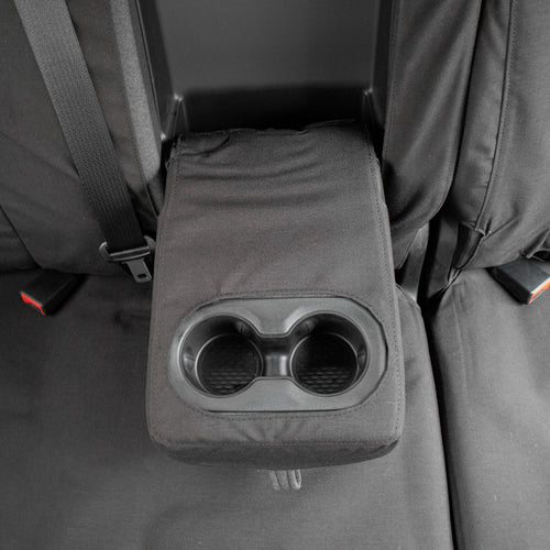 RAM Truck Rear Seat Cover, folding armrest detail
