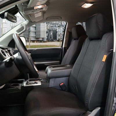 Toyota Tundra truck with black TigerTough seat covers