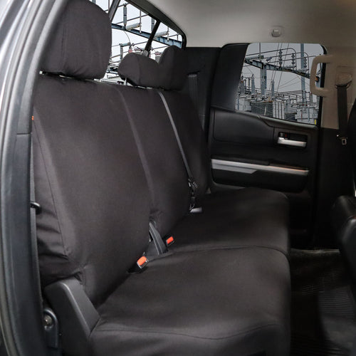 Toyota Tundra Double Cab with TigerTough black seat covers.